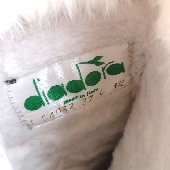 Diadora Vintage White Fur & Leather Wedge Heel Boots - Picture 6 of 16